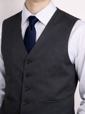 Unbranded formal charcoal suit vest